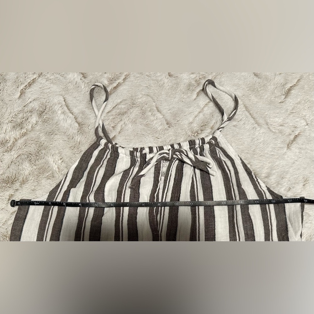 Calia Women's Stripe Split Neck Halter Mini Swim Cover Up Size Small - Picture 3 of 10